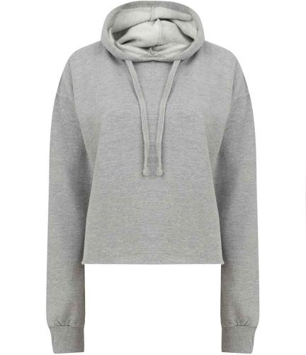 SF Ladies Cropped Slounge Hoodie - HEA - M
